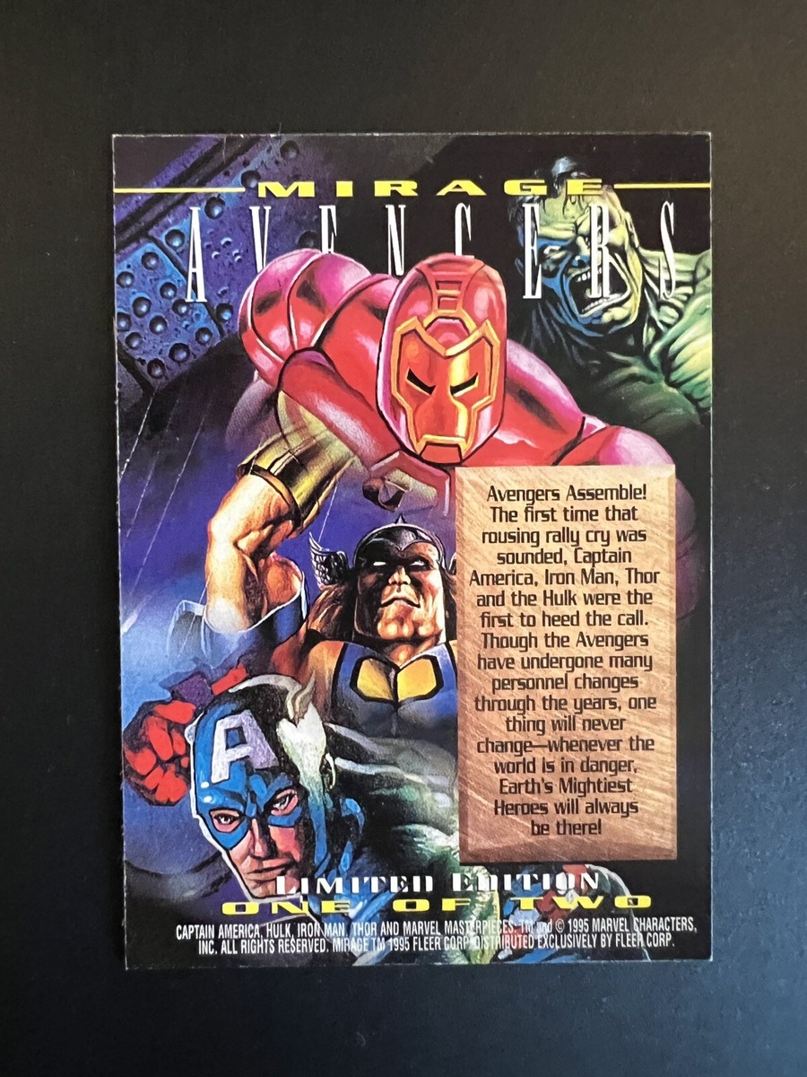 1995 Marvel Masterpieces MIRAGE AVENGERS#1 Insert Card Thor Hulk