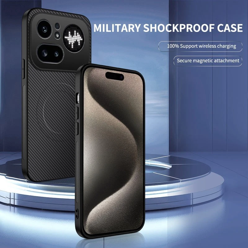 For Nothing Phone 4a 3a Pro , 4a , 3a Lite Carbon Fiber Skin Magnetic Case - Picture 5 of 24