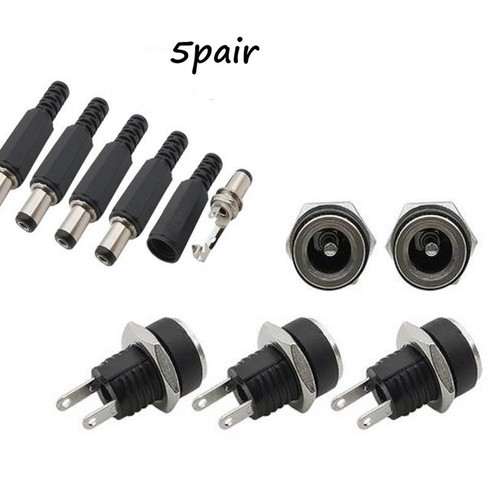 5 Pair DC 12V Male Female Socket Panel Mount Power Connector - Picture 5 of 24