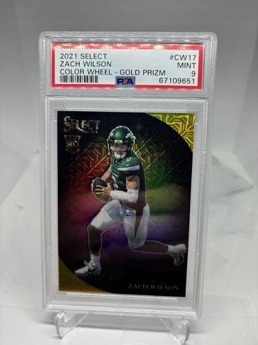 2021 Select Zach Wilson Color Wheel Gold Prizm PSA 9