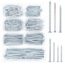 400Pcs Hardware Nails Assortment Kit, Picture Hanging Nails, Galvanized Nails, S