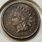 1860 CN Indian Head Cent - XF+ Details - 3 Diamonds **Low Mintage: 20,566,000**