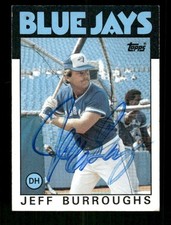 1986 Topps 168 Jeff Burroughs signed auto autograph  blue sharpie ASC BXCP58