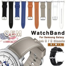 OEM Leather Strap Hybrid WatchBand Replace For Samsung Galaxy Watch 8 /8 Classic