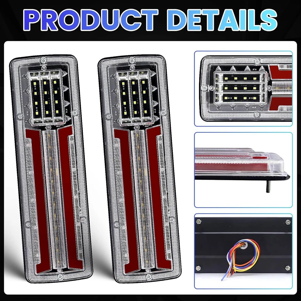 Luces traseras LED rojas de freno de señal de giro 2 piezas Foto 3 de 4