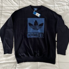 Adidas Originals Crewneck Sweatshirt Mens Navy Blue Medium AJ7708
