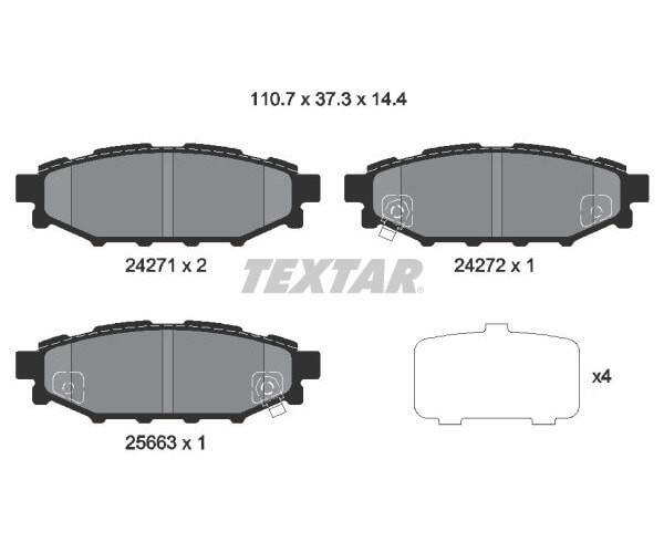 Textar Bremsbelagsatz Scheibenbremse 2427101-image