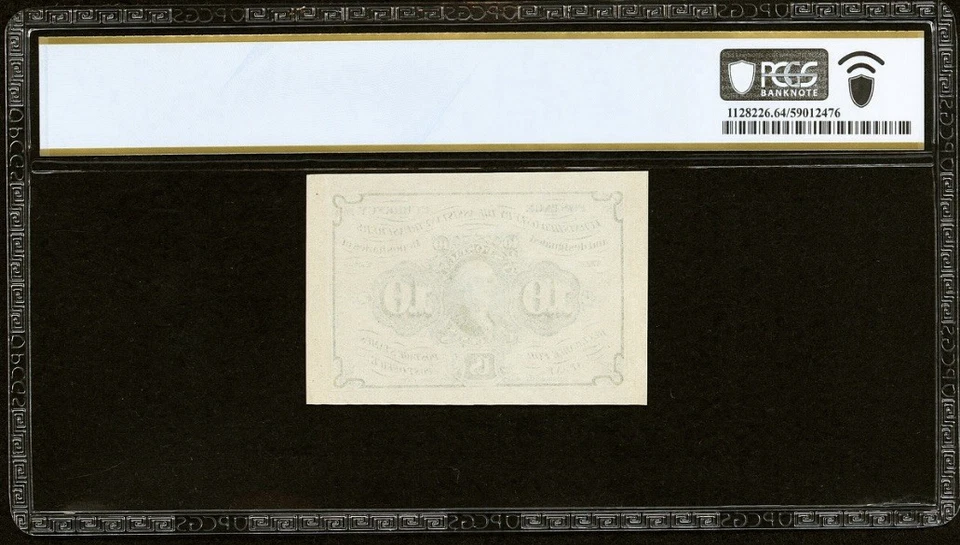 PCGS ChUNC 64. FR# 1243 Fractional 1862 Union Currency 10c Civil War FIRST Issue - Image 2 of 4