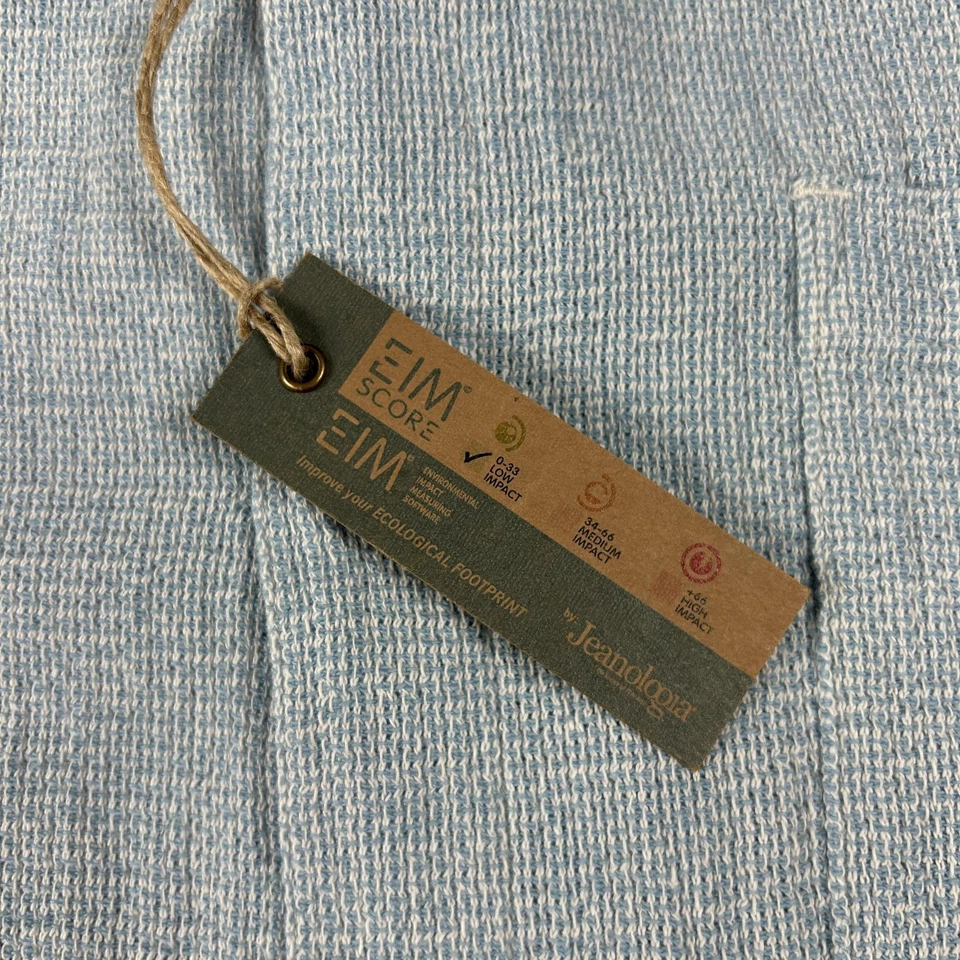 Рубашка мужская Carbon2cobalt большая синяя текстурированная с коротким рукавом на пуговицах спереди хлопок - Изображение 4 из 4