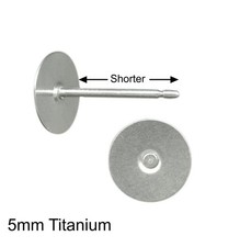 50 x 5mm Child Length Titanium Studs - No Clutch