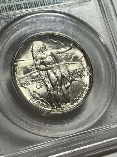 1933-D Oregon Trail Commemorative Half Dollar PCGS MS65 OGH Blast White Key Date - Picture 3 of 4