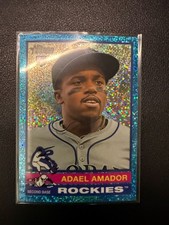2025 Topps Heritage - Chrome Light Blue Sparkle Refracto - Adael Amador #61 (RC)