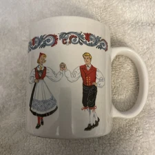Figgjo Flint Norway Hardanger Folk Dancers 3 3/4" Coffee Tea Cup