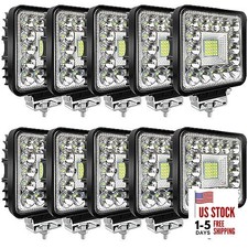 LED Tractor Work Lights, 4 Inch 120W 10000lm LED Pod Lights 12V 24V 10 Cube