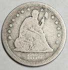 1876 S San Francisco Mint Seated Liberty Quarter 25c 90% Silver Coin d469