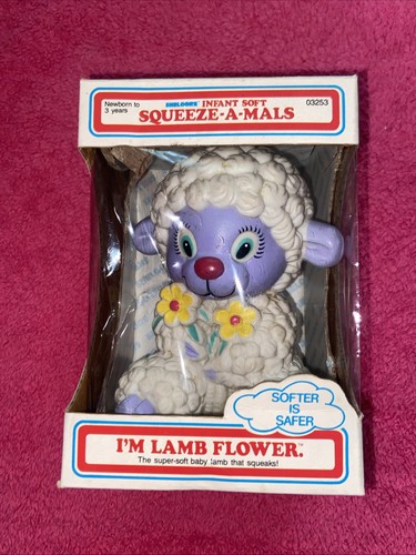 VTG 1985 Shelcore Squeeze-a-Mals Lamb Flower Soft Squeak Toy ~ NRFB - Picture 6 of 6