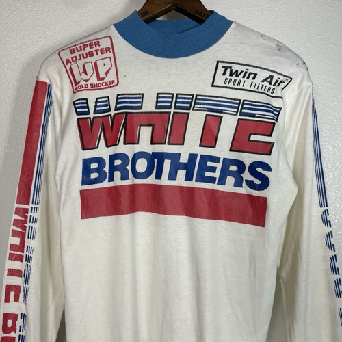 Maglia maglia vintage anni 70 80 fratelli bianchi motocross racing team piccola made in USA - Foto 2 di 16