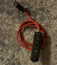 Poly USB Wired Headset Inline Controller Cable w/ Mute  Volume, Red/Black