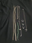 LOT OF 10 VINTAGE STERLING SILVER (925) MIXED LOT NECKLACES, BRACELETS & RINGS