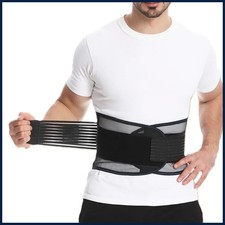 Adjustable Back Brace for Men  Women - Breathable Waist Lumbar Lower Back