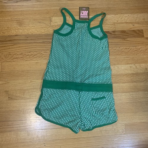 Juicy Couture Pam Gela Grass Roots Novelty Knit Terry Romper Green Women’s Small - Picture 8 of 8