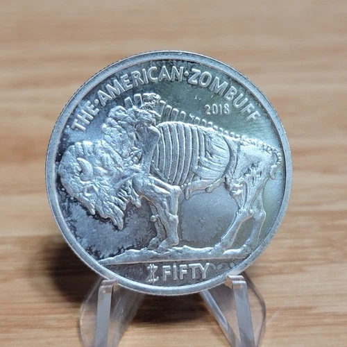 Zombucks 1 Oz .999 Fine Silver Zombuff Buffalo Art Round Coin 2018