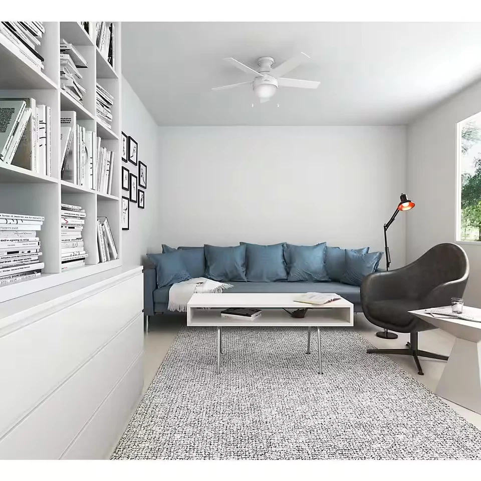 Anslee 46 In. Indoor Low Profile Fresh White Ceiling Fan - Image 3 of 4