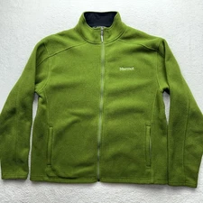 Marmot Fleece Jacket Mens XL Green Polartec Full Zip Outdoor Hiking Warm Layer