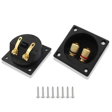 Speaker Terminal Cup 2.2 Inch Square 2-Way Stereo Screw Connector Box 2 PCS