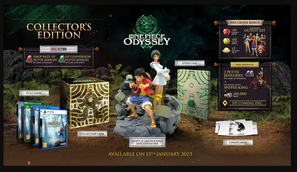 One Piece Odyssey Collectors Edition Figurine Steelcase 3 Postcard XBox Series X, photo 2 of 2