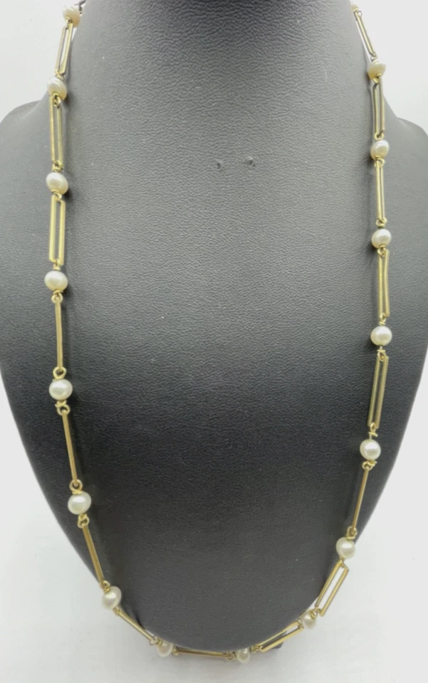 K&L Amerikaner Gold Double Kette mit 18 echten Akoya Perlen Klassiker L 61,5 cm - Bild 3 von 4