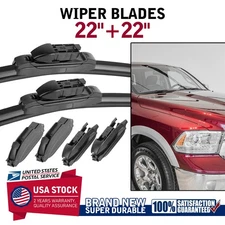 22"&22" Windshield Front Wiper Blades Replacement For 2007-2021 GMC Sierra 1500