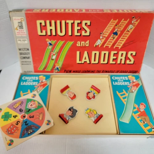 Vintage~ 1956~ Chutes and Ladders~ Milton Bradley Co. Board Game~ Made in USA