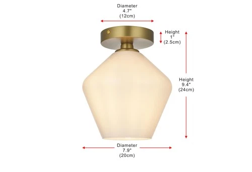 Elegant Lighting LD2255 Gene 8"W Semi-flush Ceiling Fixture - Black - Picture 3 of 12