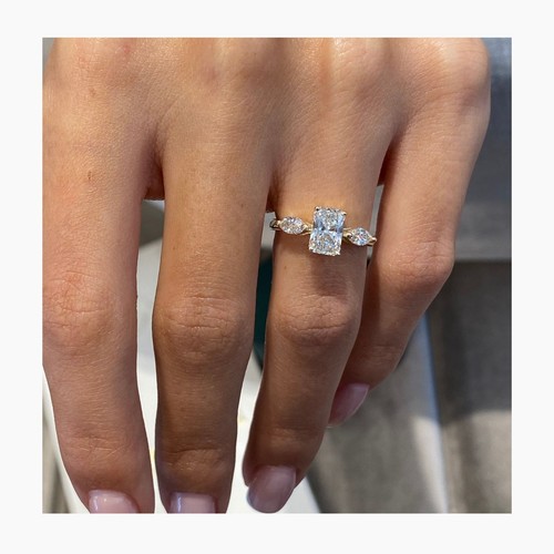 Diamant Radiant Ring IGI zertifiziert F VS1 1,82Ct labcreated 14K Gelbgold massiv Gold