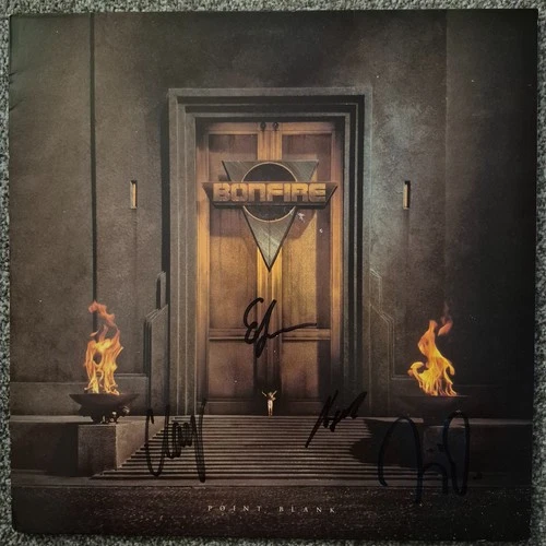 Bonfire Point Blank LP Signed by Full Band First Press NM Vinyl Heavy Metal