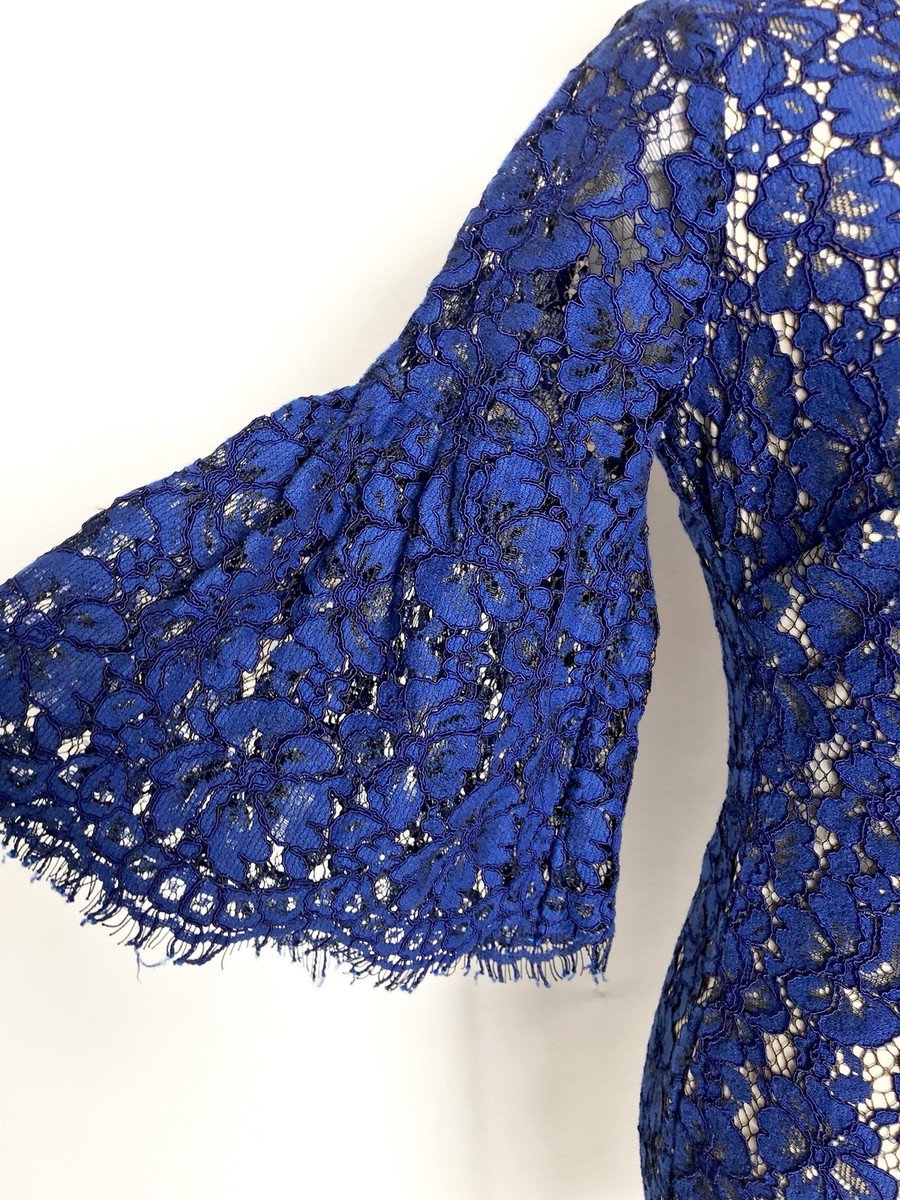 alexia admor blue lace dress Alexia Admor Blue Lace Dress. Ruffle Bell Sleeve. Retail $265. Price $125  XS NWT