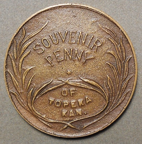 Topeka, Kan., Souvenir Penny Of Lucky Penny (Indian Head, No Date). Cast - Picture 2 of 2