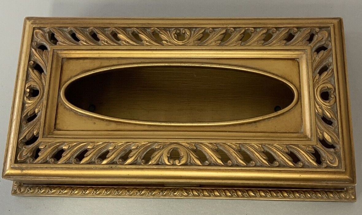 Syroco tissue box, Gold, Vintage, Antique, Home decor, Syracuse NY eBay