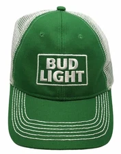 Bud Light Mesh Back Trucker Hat Cap Green White Clover Unisex OSFM Adjustable