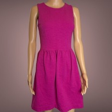 J.Crew A-Line Dress Size XS Magenta-Pink Front Pleated Cowl Neck Sleeveless