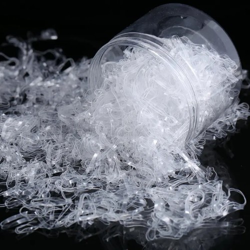 1000Pcs Clear Elastic Hair Ties - Durable Plastic Rubber Bands for a Sleek Looks - Picture 5 of 8
