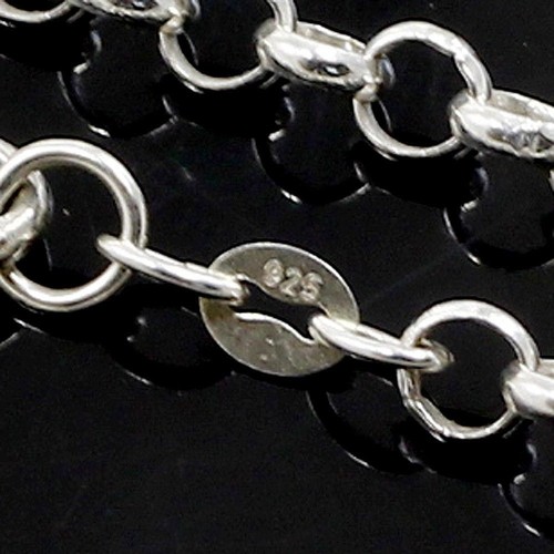 Collana in argento sterling 925 con ruote saldate Belcher 2,5 mm 4 mm 5 mm 7"-36" - Foto 8 di 18