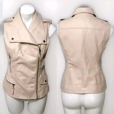 Chelsea And Violet Faux Leather Asymmetrical Zipper Wide Collar Moto Vest Small