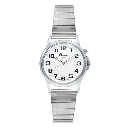 Bandini 28mm Analog Womens Easy Read Light up Glow Watch Long Metal Stretch Band - Picture 7 of 18