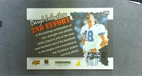 1996 Score 2nd Effort Field Force #268 Daryl Johnston Cowboys - 第 2/2 張圖片