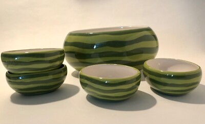 Crate & Barrel Watermelon Set, Serving Dish Bowls Combo Set, BBQ Summer, Cookout