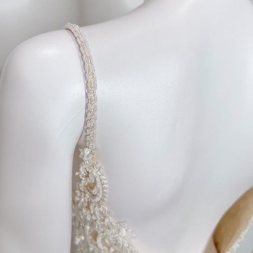 Kitty Chen Bridal Taylor V-Cut Open Back Lace Wedding Dress H1846 in White/Tan - Picture 14 of 23