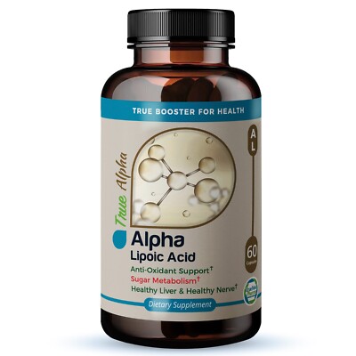 TrueMed Alpha Lipoic Acid Support Antioxidant Sugar Metabolism 600 mg 60 Capsule