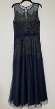Tahari S. Levine Gold Embroidered Tulle Formal Gown Size 12 Dress. New
